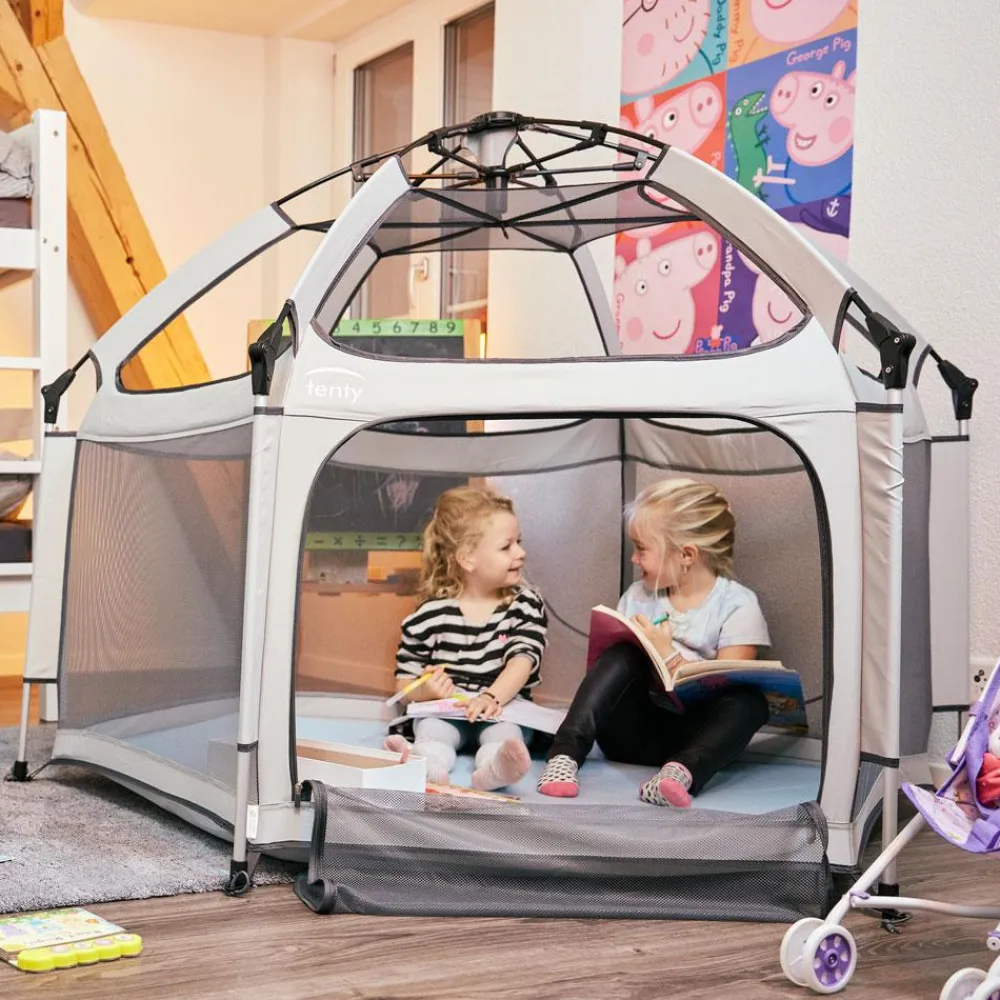 Pop-up hyggehule - Lysegrå| Udeleg|Legetelt
