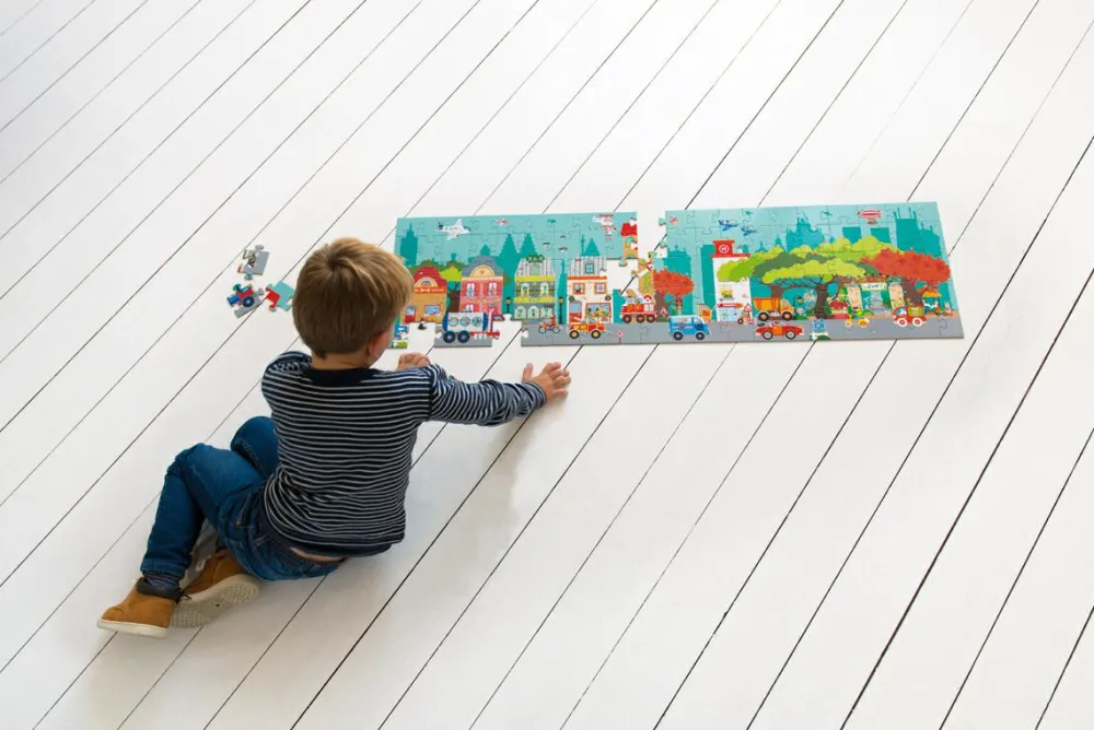 Scratch Puslespil til gulv, 100 brikker - Byliv| Puslespil