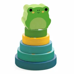 Djeco Puzz & Stack Rainbow - 2-i-1 stabletårn| Sorterings- & Stablelegetøj|Puslespil