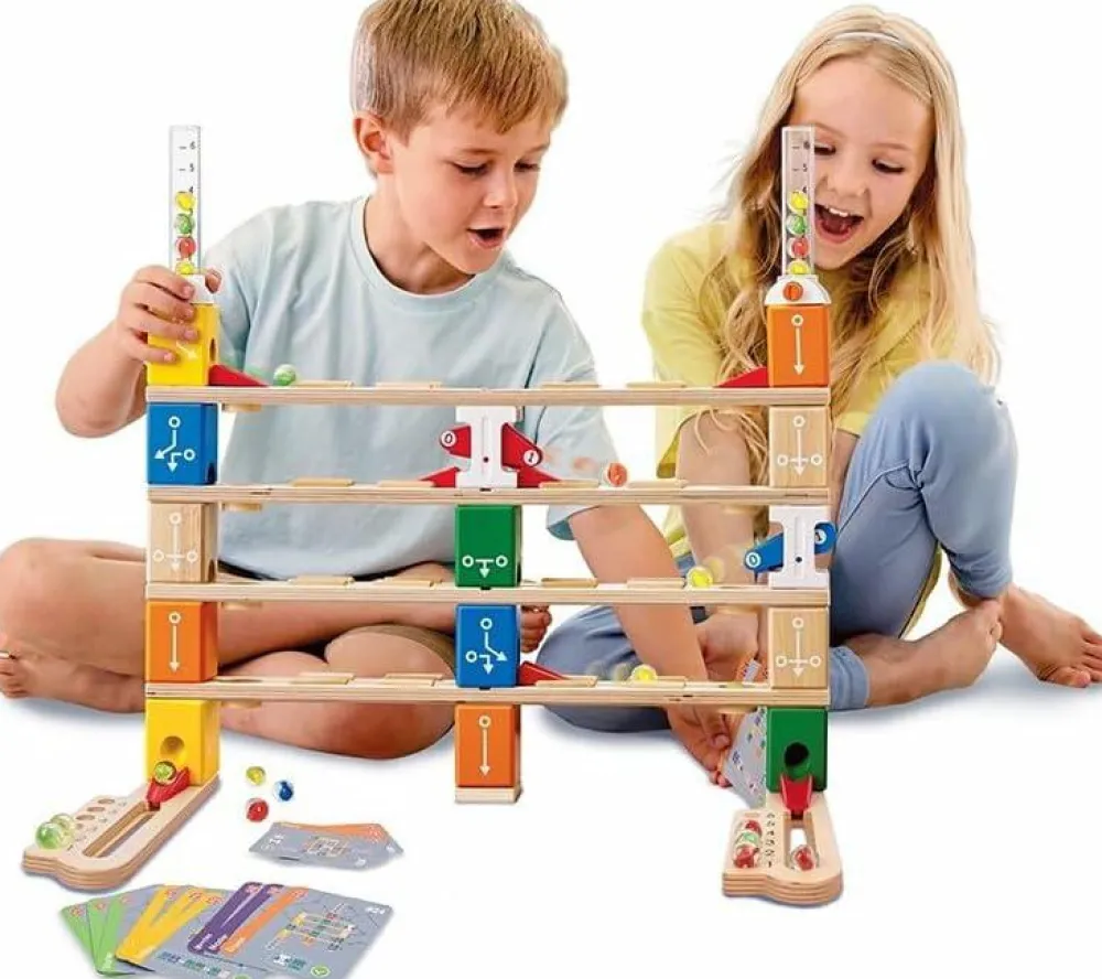 Hape Quadrilla kuglebane - Basic Coding, 130 dele| Stem Læringslegetøj|Lær At Kode