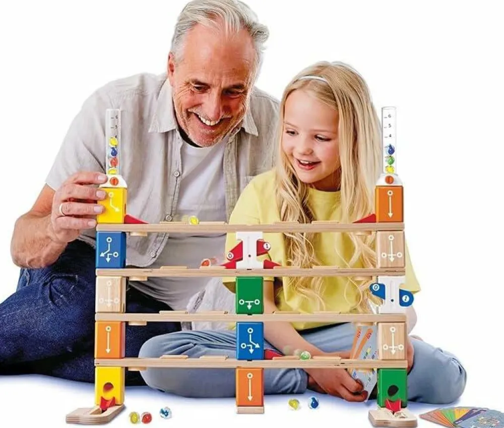 Hape Quadrilla kuglebane - Basic Coding, 130 dele| Stem Læringslegetøj|Lær At Kode