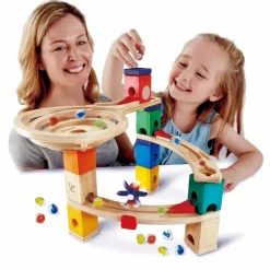 Hape Quadrilla kuglebane - Race to the Finish, 58 dele| Stem Læringslegetøj|Kuglebane