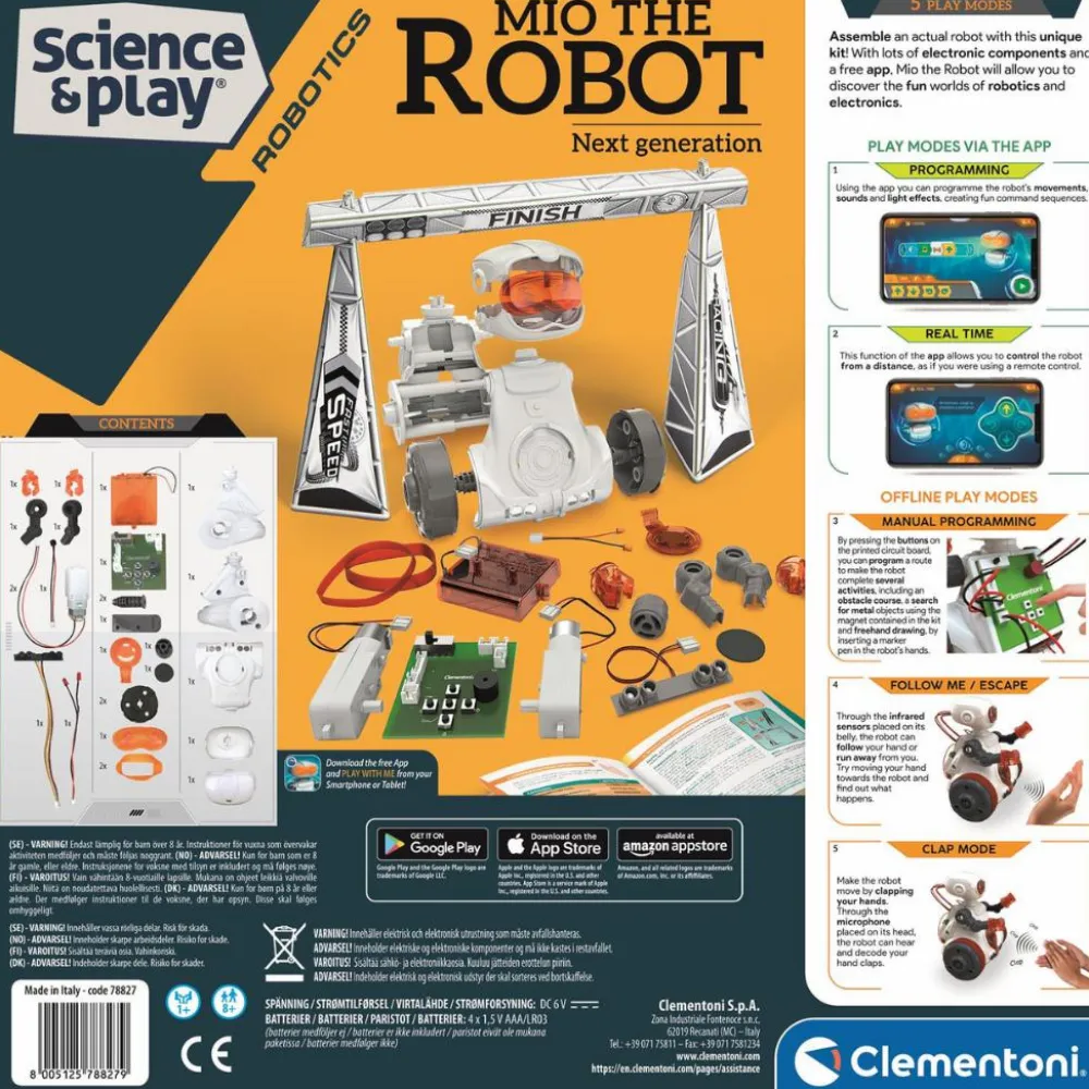Clementoni Robotten Mio - Next Generation| Interaktivt Legetøj|Robot Legetøj