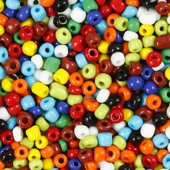 Creativ Company Rocaiperler Ø4 mm - Basisfarver, 1.000 gr.| Lav Selv Smykker|Kreativ Leg