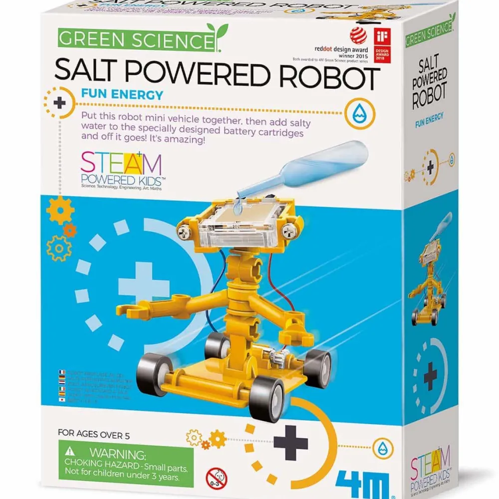 4M Saltdrevet robot| Stem Læringslegetøj|Robot Legetøj