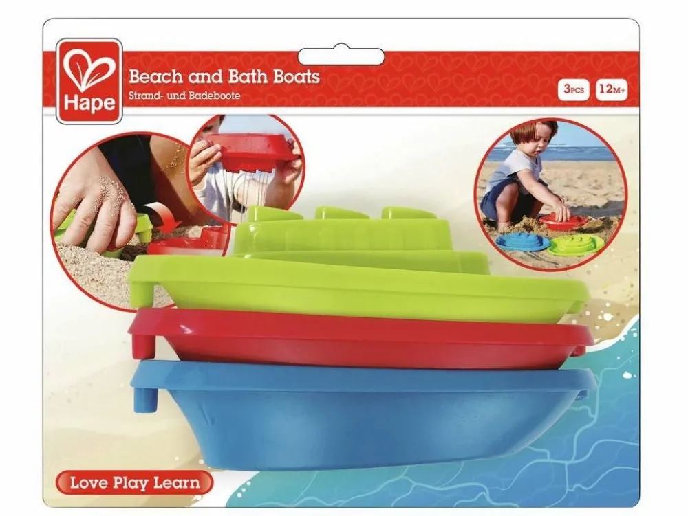 Hape Sandleg - Strand- og badebåde, 3 stk| Badelegetøj|Udeleg