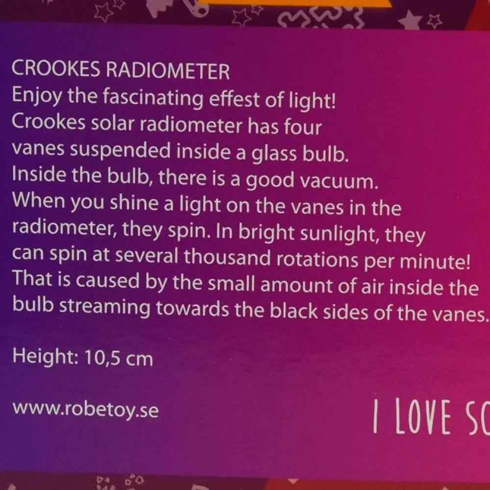Solmølle - Crookes' radiometer| Bliv Forundret