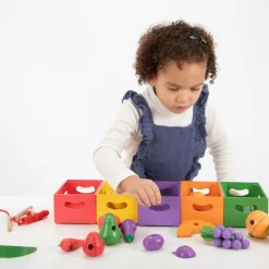 tickit® Sorter i kasser - Grøntsager og frugter| Trælegetøj|Montessori