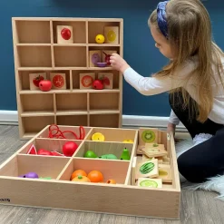 tickit® Sorteringsbakke af træ, 7 rum| Trælegetøj|Montessori