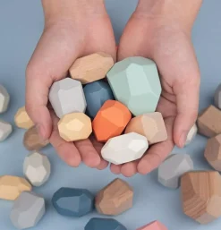 Stablesten af træ, 36 stk| Montessori|Sorterings- & Stablelegetøj