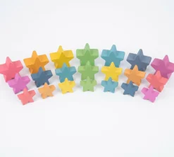 tickit® Stjerner af træ - Regnbue, 21 stk| Trælegetøj|Montessori