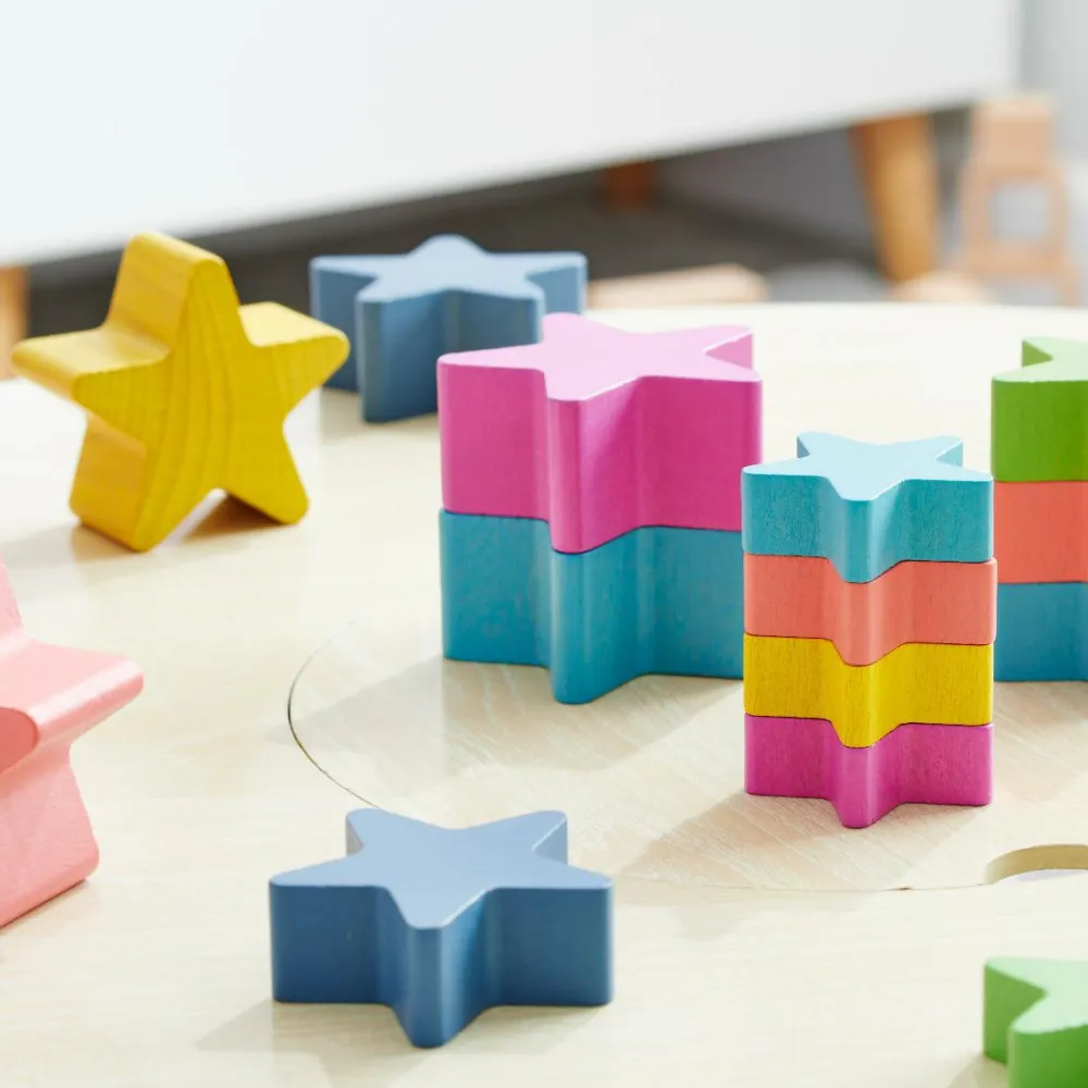 tickit® Stjerner af træ - Regnbue, 21 stk| Trælegetøj|Montessori