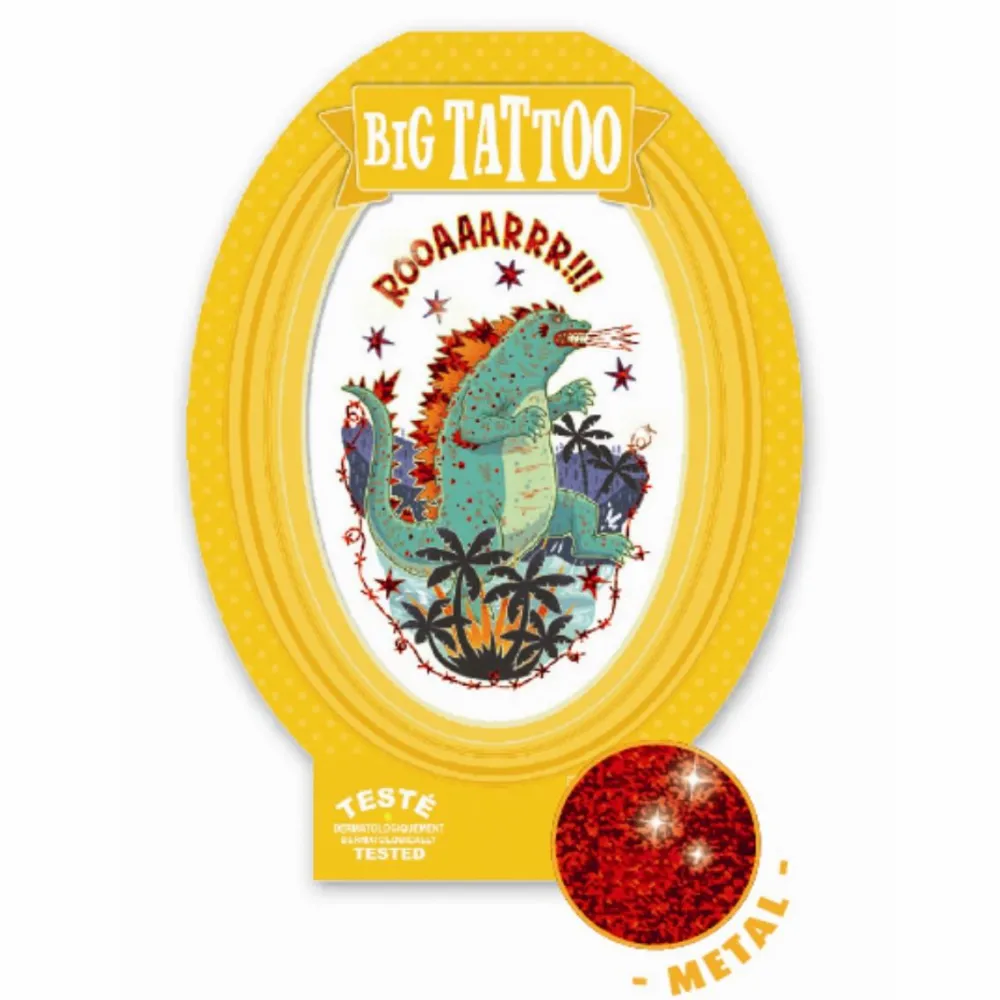 Djeco Tatovering, Stor - Godzilla| Fastelavn
