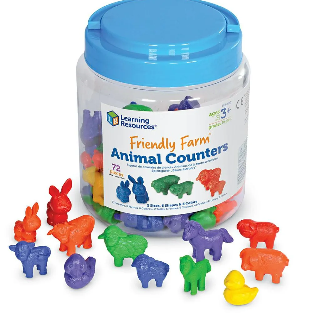 Learning Resources Tæl & Sorter - Bondegårdsdyr, 72 dele| Logik & Talforståelse|Matematik & Leg