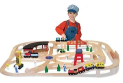 Melissa & Doug Togbanesæt i træ | 132 dele| Dukkehus & Legesæt