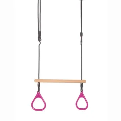 DICE Trapezgynge m. ringe - Pink (sort reb)| Gynger