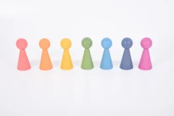 tickit® Træfigurer - Regnbue, 7 stk| Trælegetøj|Montessori