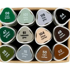 Creativ Company Twin Markers - Natur, 12 stk| Voksenværk|Tegne- & Malegrej