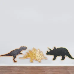 Vægpanel m. pailletter - Dinosaurer, 3 stk|Børn Til Børneværelset|Mindfulness For Børn